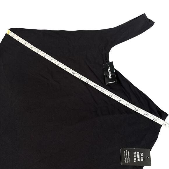 Express Women's Body Contour One Shoulder Sheath Dress Black Size XL - Picture 3 of 7